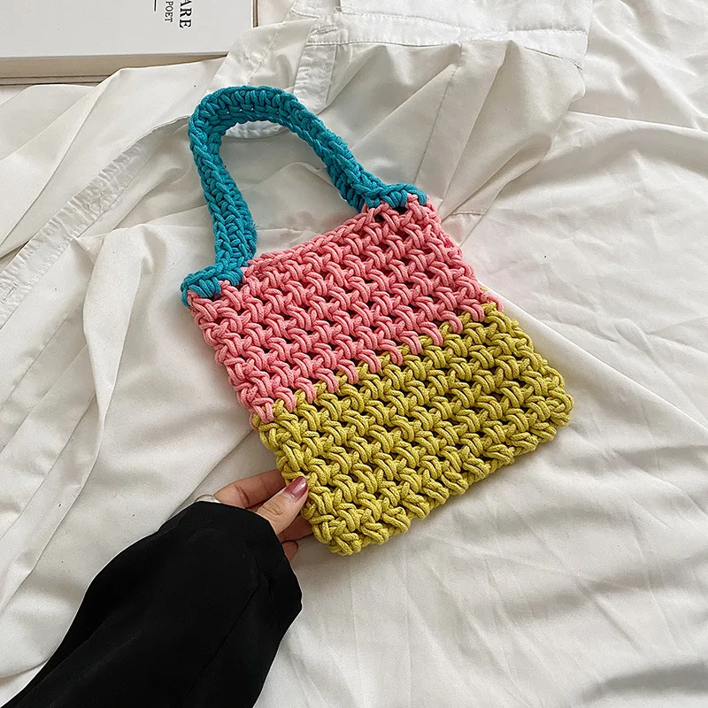 

Плетеная роскошная дизайнерская сумка, летние кошельки и сумочки для женщин, ажурная Сумка-тоут, сумки через плечо, женские трендовые женск...