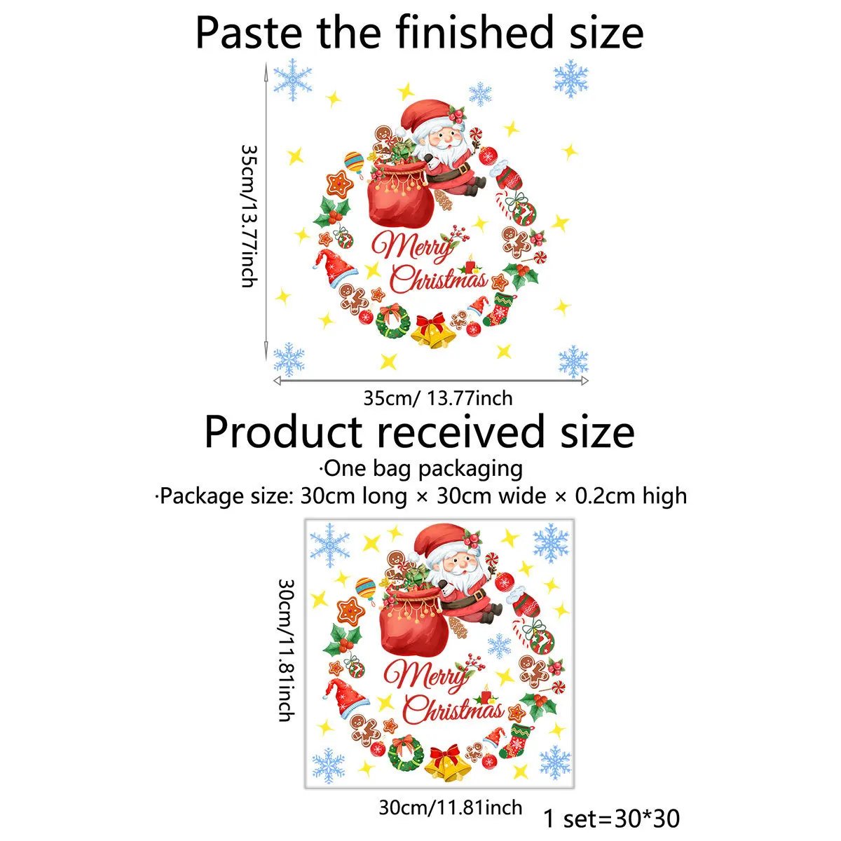 Наклейка на стену в виде Санта-Клауса