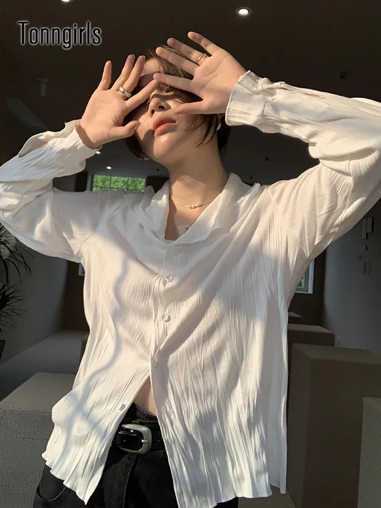 

Tonngirls Harajuku White Blouse Women Elegant Shirt Female Grunge Aesthetic Y2k Retro Tshirt Long Sleeve Korean Style Tee Tops