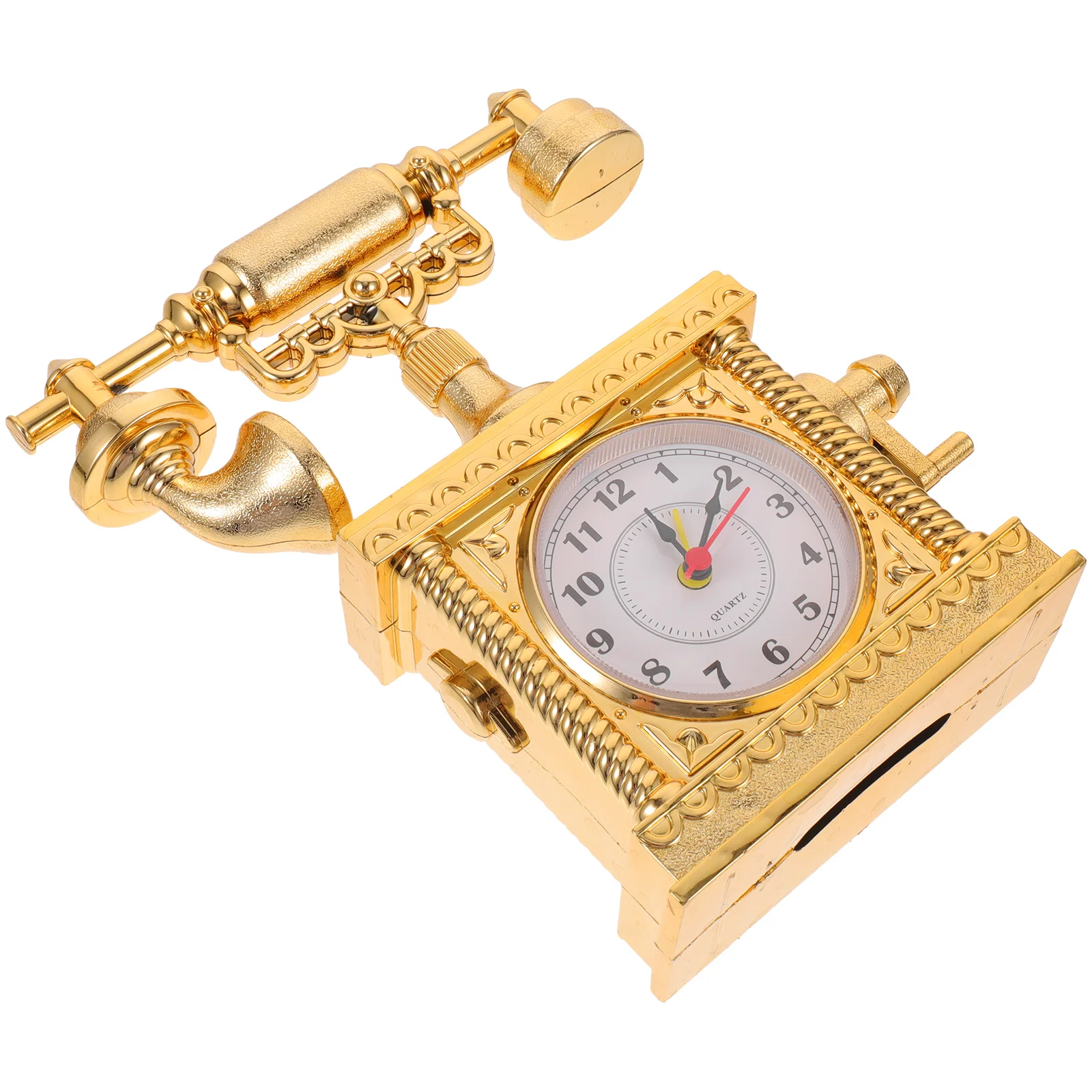

Telephone Vintage Retro Prop Clock Model Old Decor Toy Landline Rotary Style Decorative Telephones Fashioned Ornament European