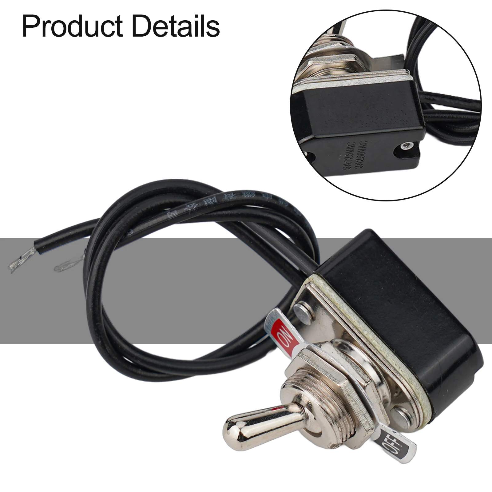 SPST 6A Xtoggle Switch 125V 50M Черный Серебристый Тумблер ON OFF Проводной переключатель с