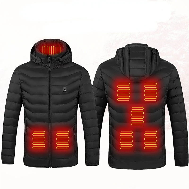 Autumn Winter Heating Cotton Vest USB Intelligent Charging Warm Cotton Clothes New Temperature Control Hooded Jacket Men Fashion