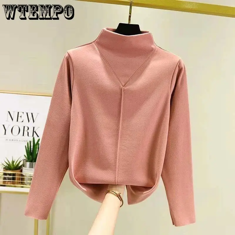 

Women's Half High Neck Heating Sweater Autumn and Winter New Slim All-match T-shirt Warm Clothes Thermal Pullover Simple Basic