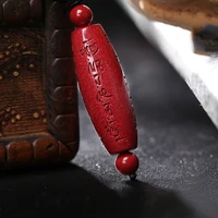 hot selling natural hand carve lucky cinnabar dzi necklace pendant fashion jewelry men women luck gifts amulet
