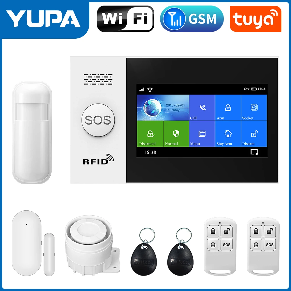 Wi-Fi и GSM-сигнализация TUYA 4 3 дюйма Full Touch