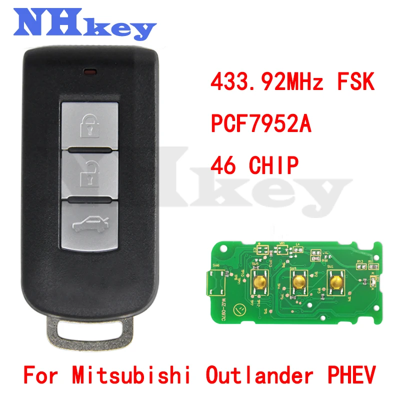 Пульт дистанционного управления NHKEY с 3 кнопками смарт-карта FSK для Mitsubishi ASX Lancer