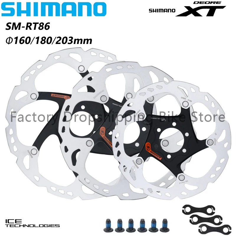 

Shimano XT SM-RT86 MTB Bikes 6 Bolt Ice Technology Disc Brake Rotor 160mm 180mm 203mm Lightweight Original Bicycle Parts