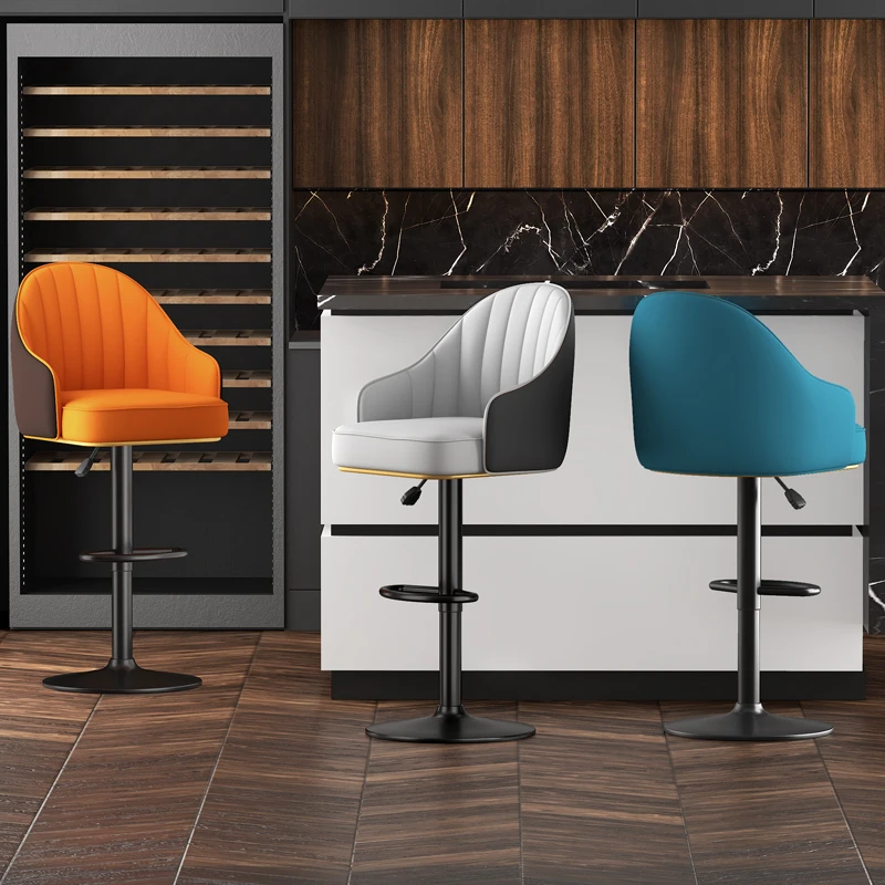 

Light Luxury Lift Rotating Bar Stools Modern Simple High Stool Home Bar Front Desk Cashier Back Bar Chair Dining Chair