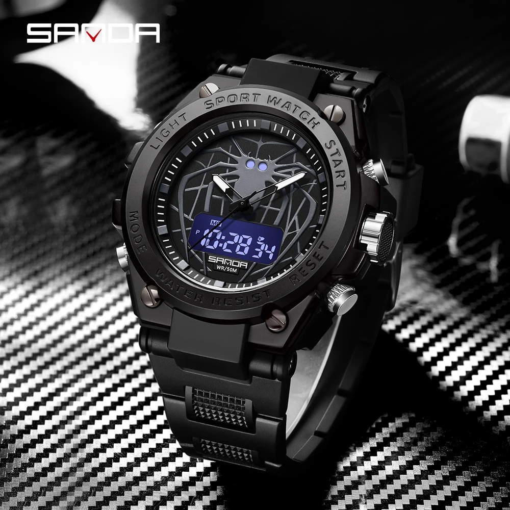 

SANDA 2023 Fashion Men's Watches Sport Military Quartz Watches 50M Waterproof Wristwatch For Male Clock Relogio Masculino 3159