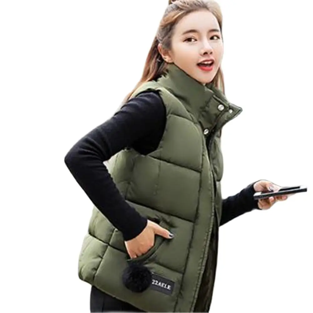 

Womens Winter Doudoune Sans Manche Down Vests Thicken Waistcoat Hot Sale Fall Ladies Sleeveless Jacket Overcoats Gilet Chaleco