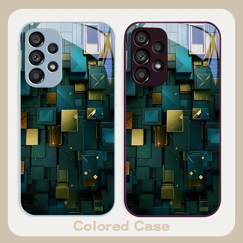 Bronze Space Far Peak Blue For Samsung Galaxy S24 Plus S20 21 FE S23 Ultra S8 9 A70 72 73 50 51 52 53 Tempered Glass Phone Case