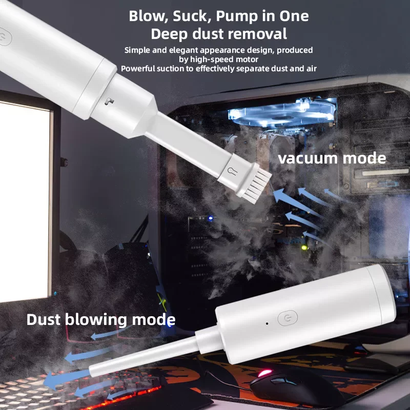 

NEW2023 2 IN 1 Car Vacuum Cleaner Wireless Air Duster USB Rechargeable Portable Handheld Dust Blowing Suction Integrated For Car