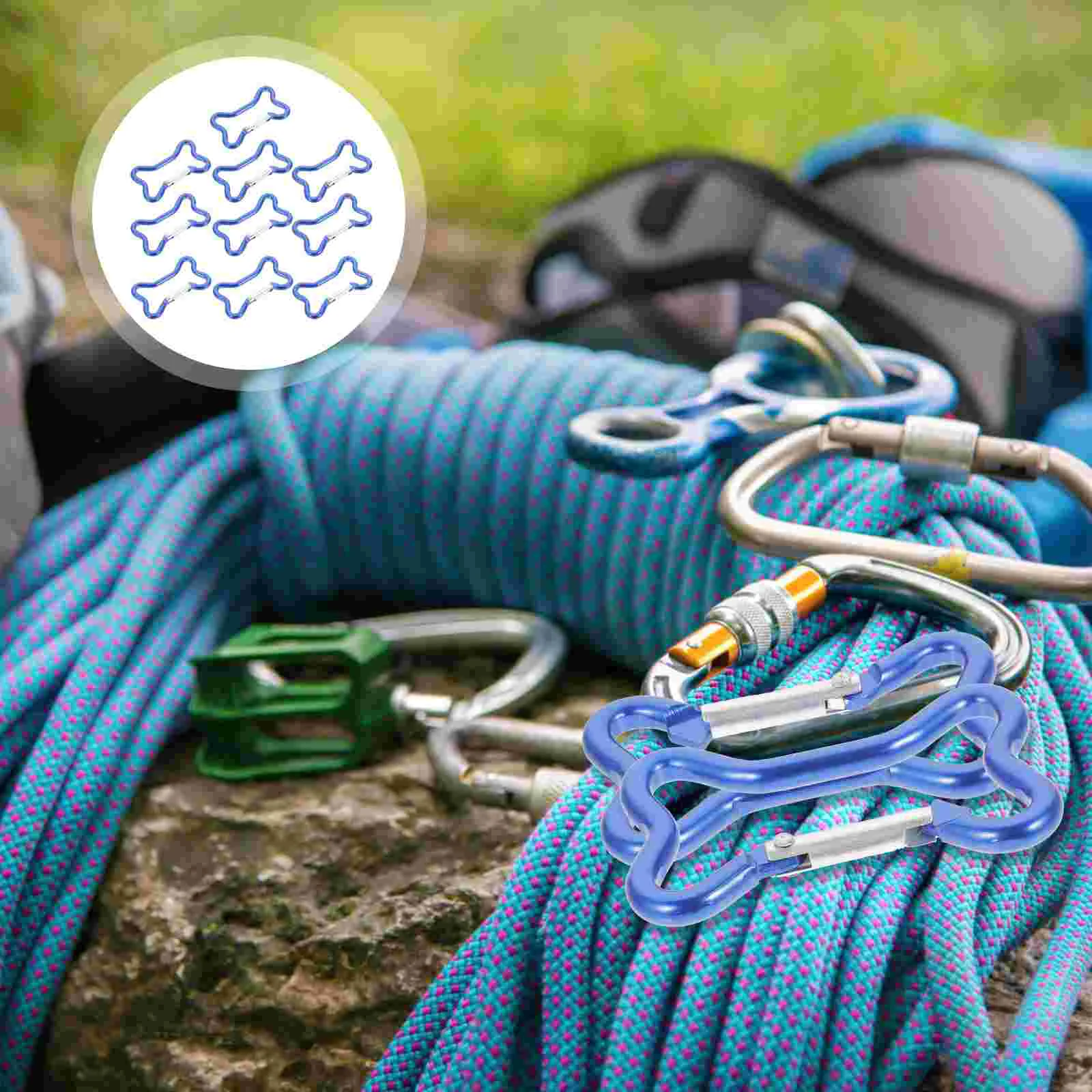 

Carabiner Clip Climbing Camping Key Aluminum Locking Hammock Duty Heavy Keychain Keys Carabiners Hiking Bone Shaped Backpack