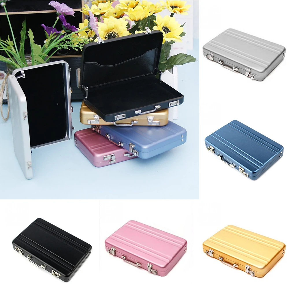 

New Metal High-grade Aluminum Multi-card Holder Solid Color Anti-theft Bank Card Box Travel ID Cardholder Business Card Case
