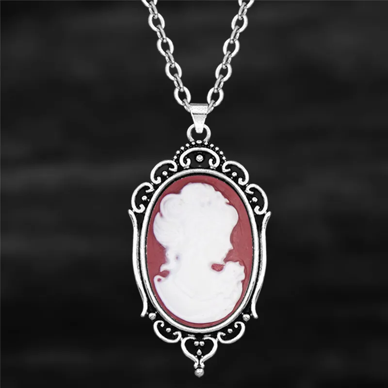 Винтажное овальное женское ожерелье с кулоном в виде королевской камеи для