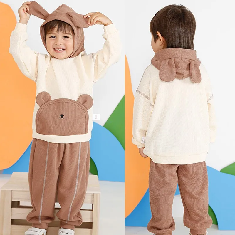 

Children Sports Suits Cute Spring Autumn Clothes Baby Boys Girls Long Sleeved Cartoon Clothing Kids Tracksuit Two-piece Outfits