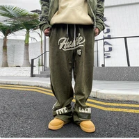 men women casual pants new trendy brand american street embroidery loose sweatpants hip hop couple casual fashion trousers tide