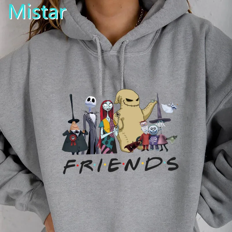 

Женские толстовки с капюшоном для друзей толстовки с рисунком кошмара перед Рождеством Аниме Толстовка большого размера Женская одежда в с...