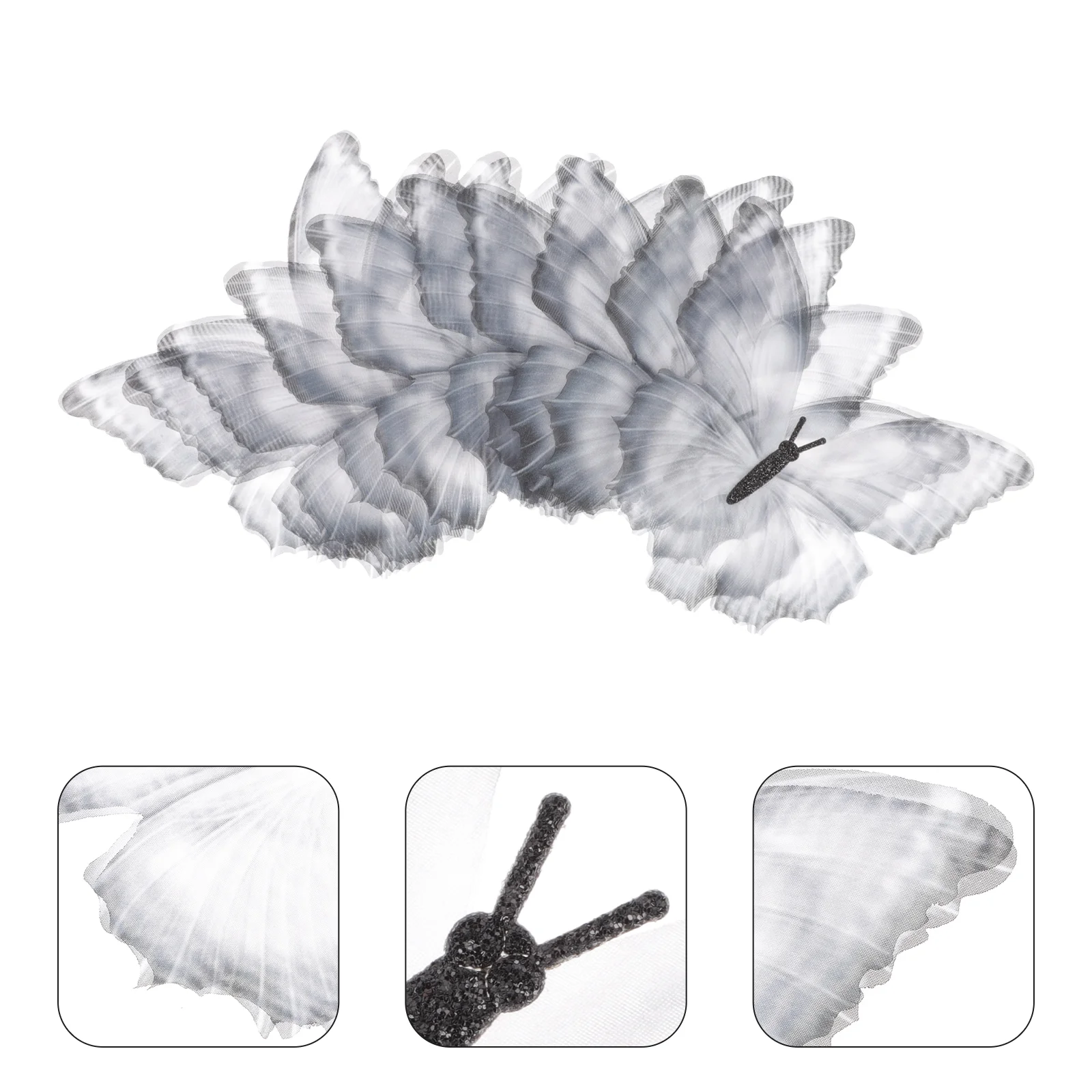 

Butterfliesforhair Headpiece Bride Wedding Organza Decor Lace Trim Ribbonembroidery Fake Applique Cloth Silk Fabric Crafts Bows