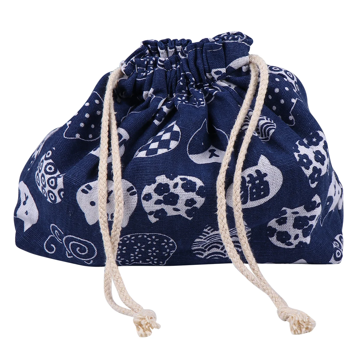 

Drawstring Lunch Bag Japanese Style Bento Tote Lunch Tote Bento Lunch Tote Handbag ( Blue )