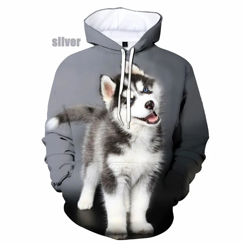Забавные толстовки с рисунком собаки модные милые 3D принтом SIBERIAN HUSKY для мужчин