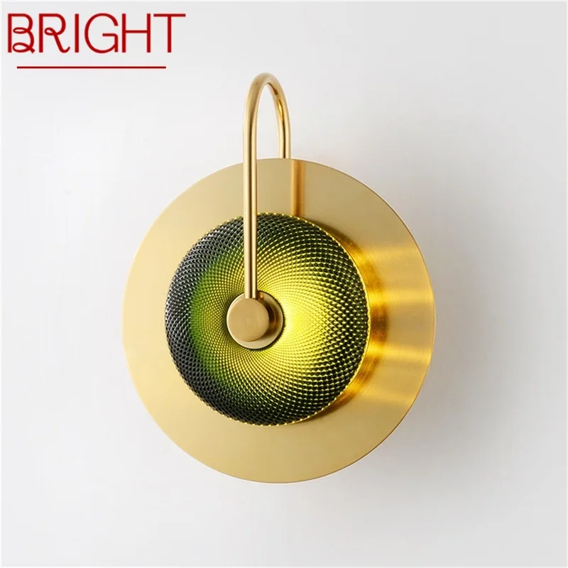 

BRIGHT Nordic Wall Light Modern Creative Lamp LED Scones Gold Glass Fixtures Indoor Home Hotel