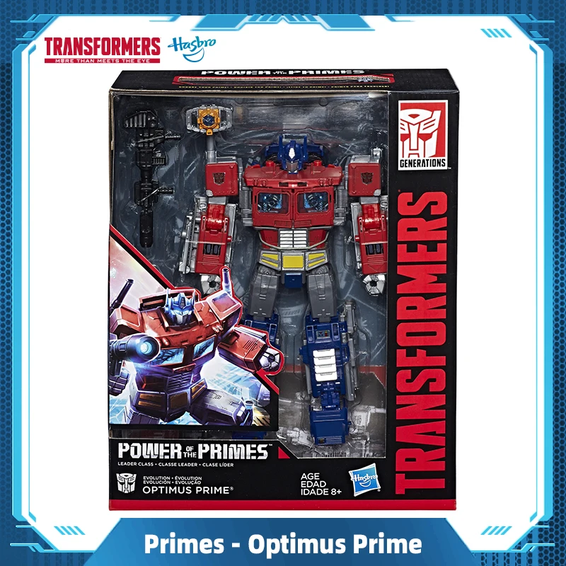 

Hasbro Transformers Generations Power of The Primes Leader Evolution Optimus Prime with Armor Matrix of Leadership Card E1147