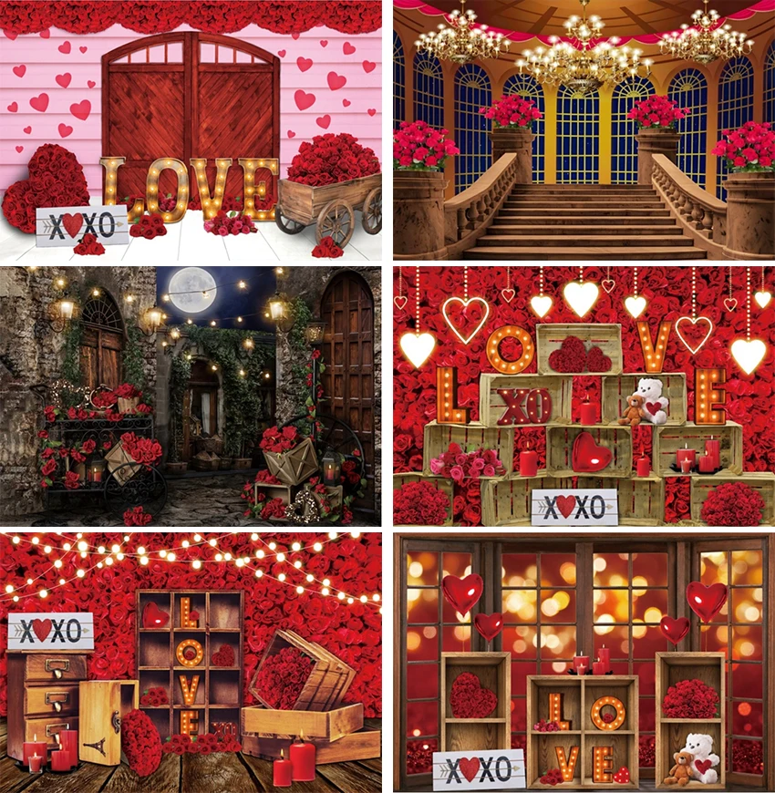 

День Святого Валентина фотография Фон 14 февраля красная роза любовь сердце Свадьба День Рождения Вечеринка фон