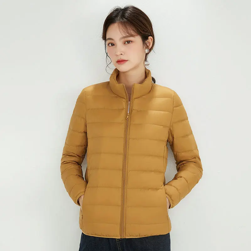 Autumn Winter Women Short Coats New Korean Fashion Tops Stand Collar Light 90% White Duck Down Jacket Female 2022 Casual Parkas