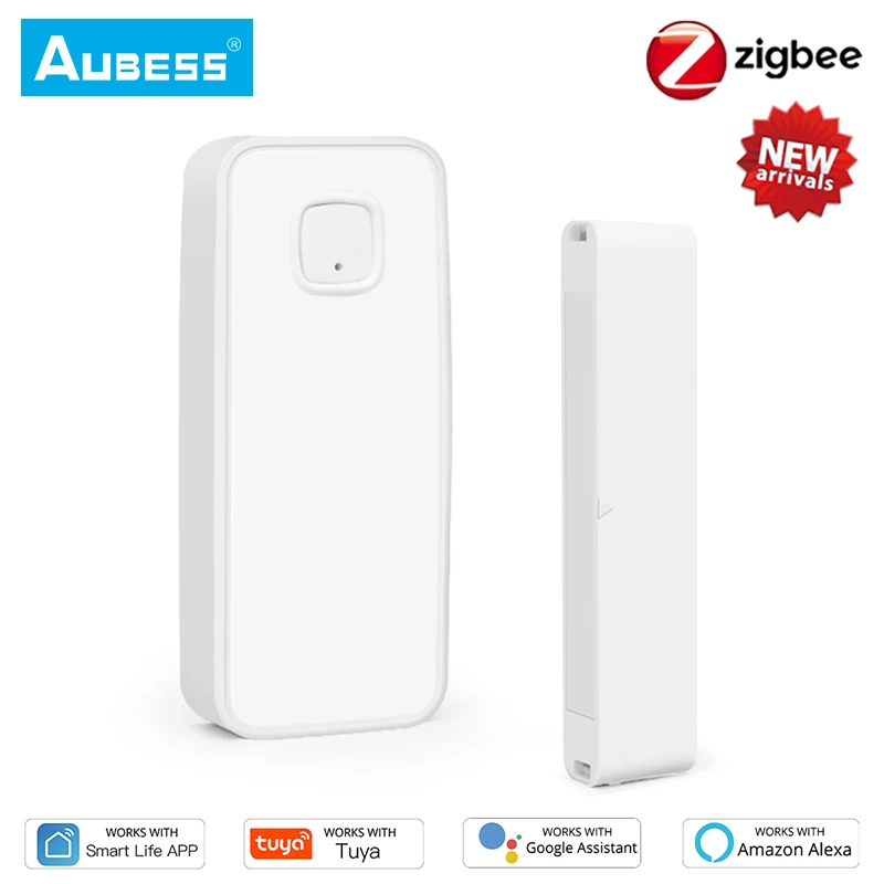 

AUBESS Tuya Smart Home ZigBee 3.0 Door Sensor Window Shock Alarm Detectors Magnetic Switch APP Alert Car Garden Security System
