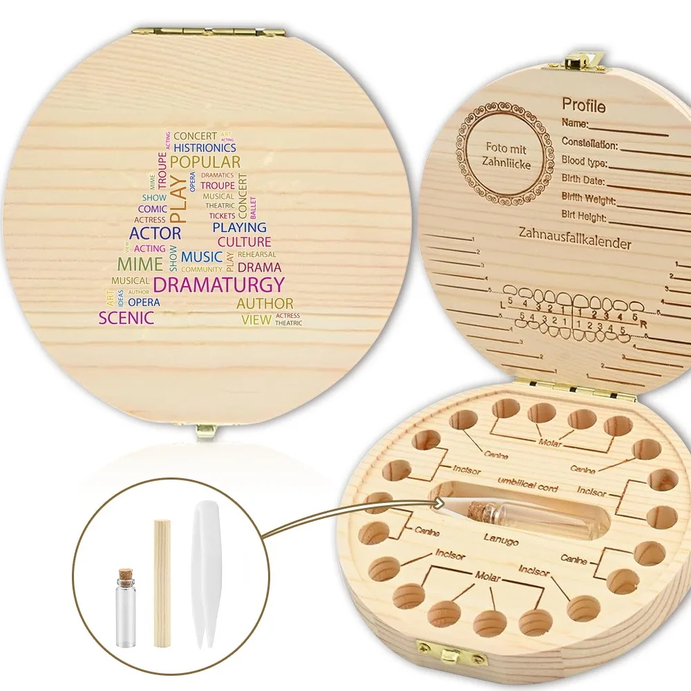 Детская деревянная коробка для зубов детская