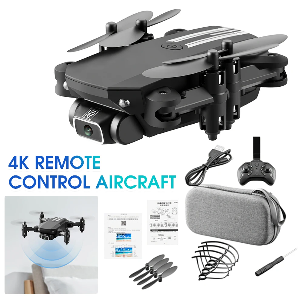 TRAVOR Mini Drone 4K HD Camera WiFi Fpv Air Pressure Altitude Hold Black Quadcopter Foldable RC Drone Toy Gift for Children