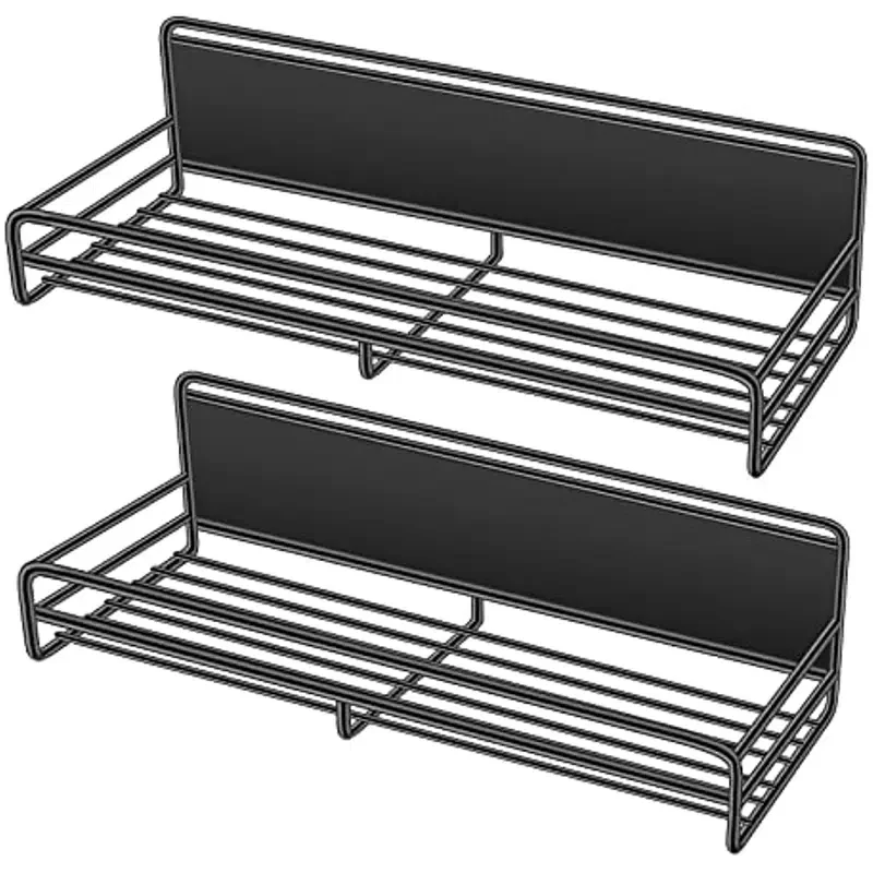 

Полка для специй, 2 упаковки, полка для специй, органайзер с крючками, настенное крепление, кухонный шкаф, холодильник, стиральная машина, мик...