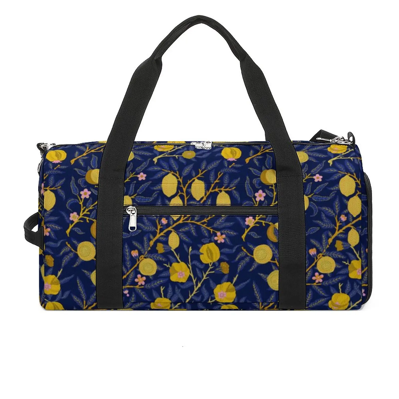 

Gym Bag Blue Lemon Vines Sports Bag Gym Accessories Floral Print Female Waterproof Design Handbag Vintage Training Fitness Bag