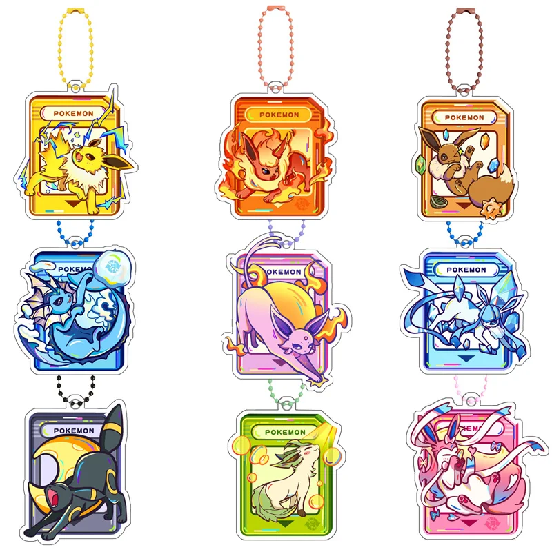 Аниме мультфильм покемон серии Пикацид Eevee узор Diy акриловый домашний брелок