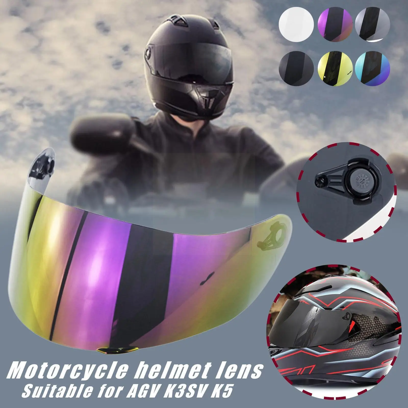 

Ветрозащитный козырек для шлема с защитой от царапин, подходит для мотоциклов AGV K1 K3SV K5