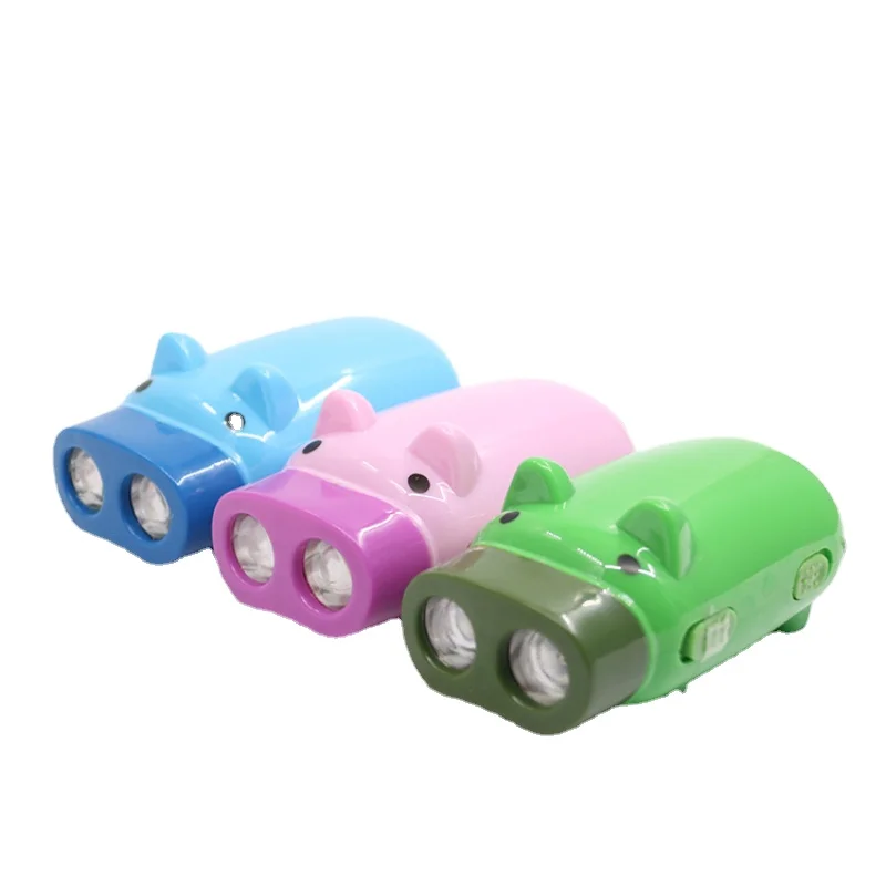 

Pig Mini Home Hand-pressed Hand-cranked Self-powered Manual Flashlight Led Hand Pinch Light Emergency Light Generate Electricity