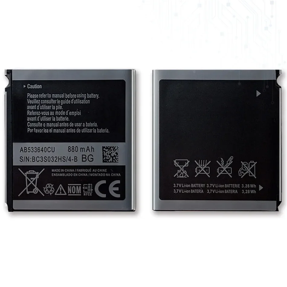 АБ 533640 CC AB Аккумулятор CU/CK/CE для Samsung S6888 S3710 S3600C GT-S3600i S3930C S3601C S5520 S569 880 мАч с