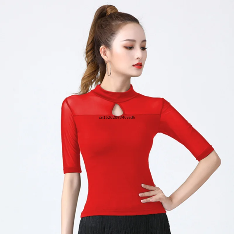 Топ для латиноамериканских танцев Женский базовый топ тренировочный костюм