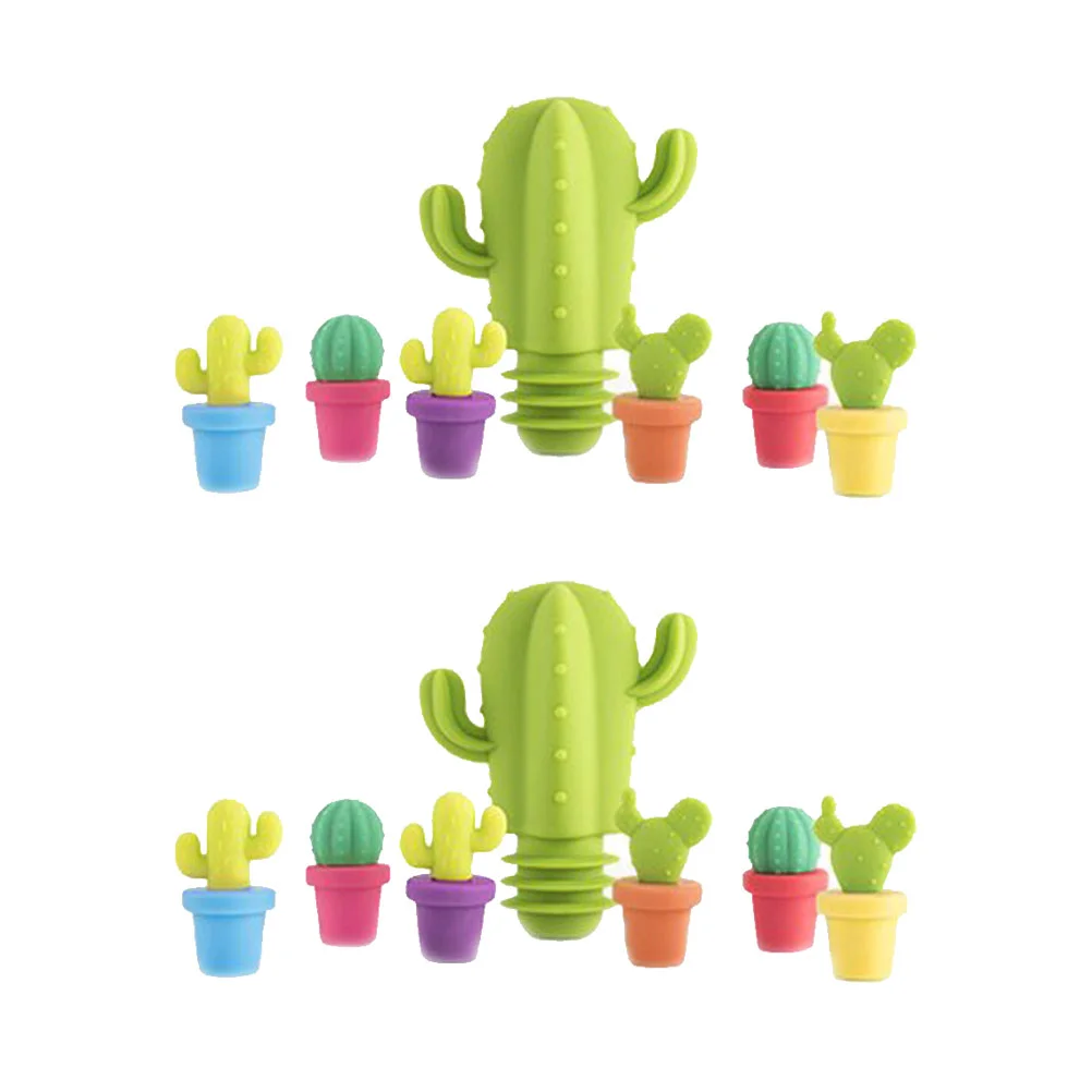 2 комплекта/14 коктейльных украшений для напитков этикетки пробки в форме кактуса