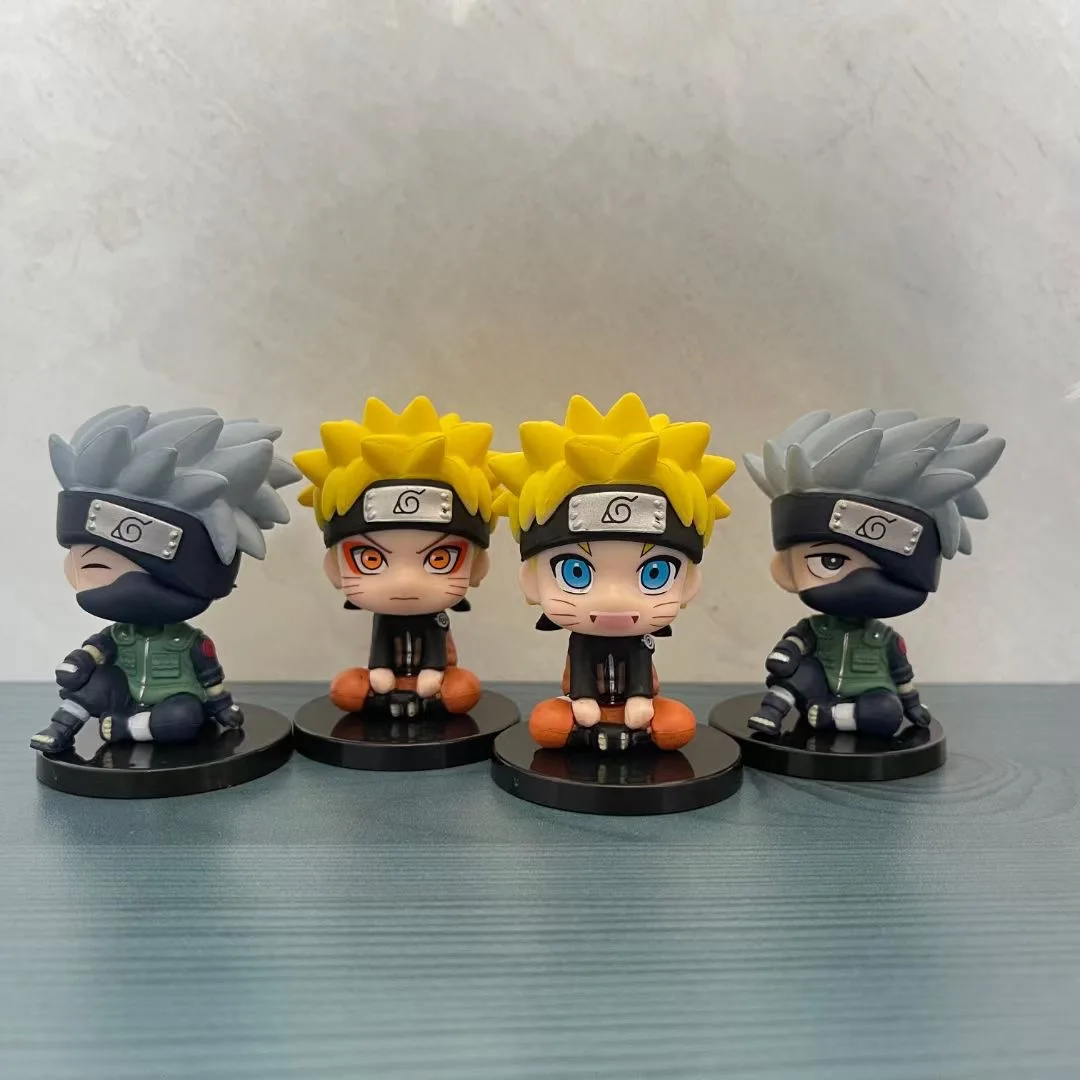 

Экшн-фигурка Наруто, 4 шт./комплект, антистресс, аниме Hatake Kakashi Uzumaki, ПВХ модель, коллекционные игрушки, куклы, детский подарок, домашний декор, фиджет