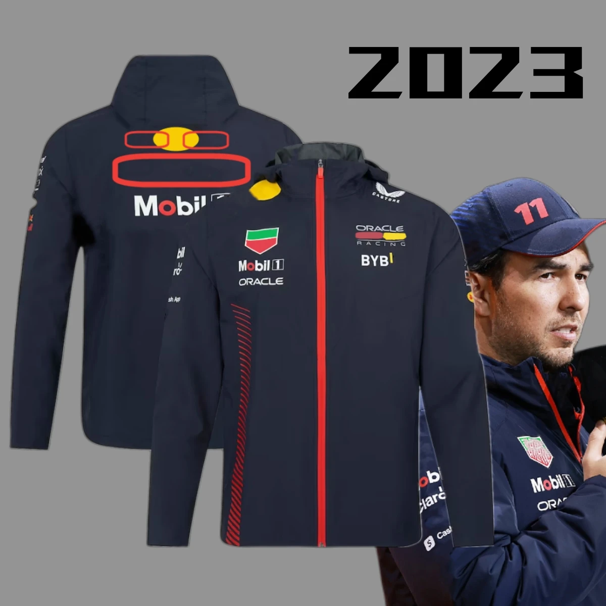 

High Quality Oracle Red Color Bull Racing 2023 Team Jacket Uniform Formula 1 Racing Suit F1 Sergio Perez Jacket MOTO Motorcycle