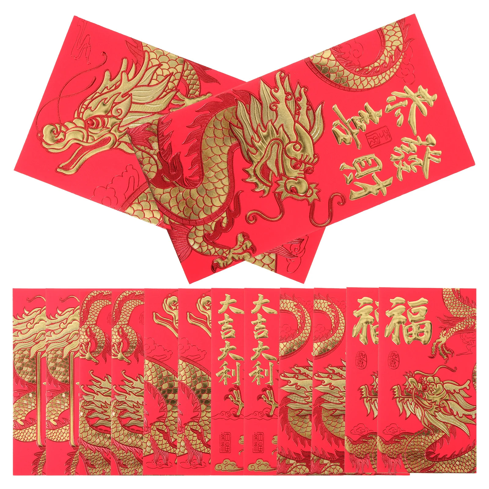 

30Pcs Chinese Style Red Envelopes Delicate Pattern Red Envelopes Lucky Money Packets New year decorations 2024 Paper dragon