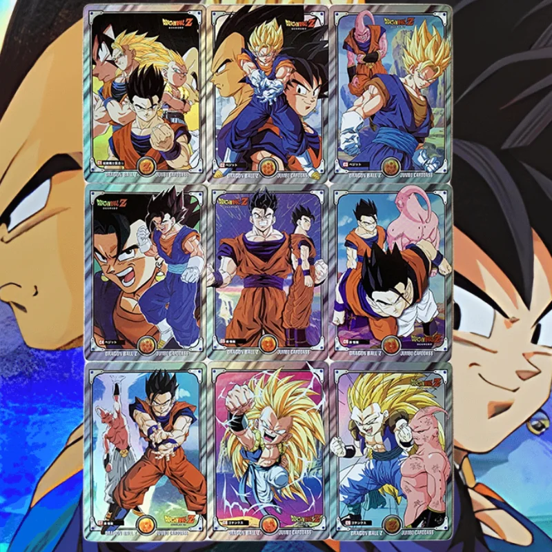 

9 шт./комплект ACG Драконий шар карты Джамбо Super Saiyan Son Goku Buu Gogeta Gotenks Аниме игра рефракция сетка цветная флэш-карта часть 4