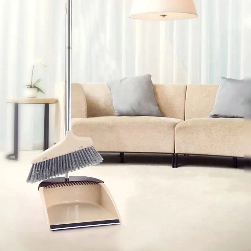 

Broom Dustpan Set Three-piece Household Sweeping Broom Bathroom Broom Broom Wiper Artifact Non-stick Hair Retractable Broom