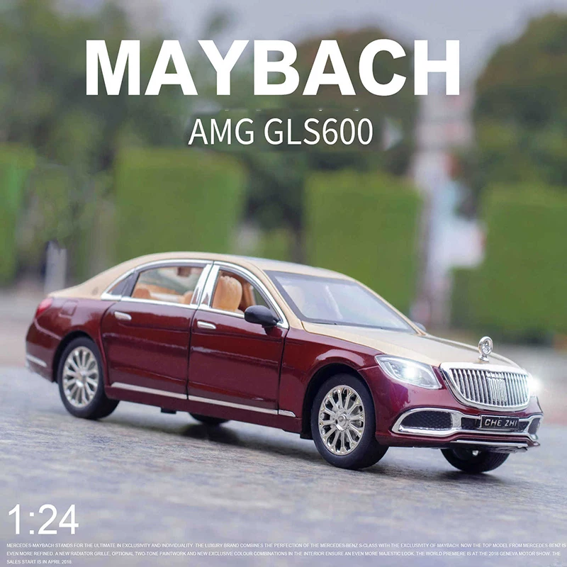 Модель автомобиля Maybach AMG GLS600 металлическая модель из сплава со звуком и