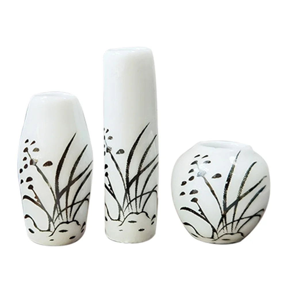 

3Pcs Mini Flower Vases Miniature Scene Decoration Chinese Style Vases Photo Props
