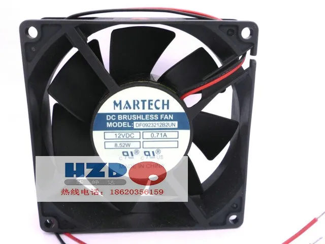 

MARTECH MARTECH DF0923212B2UN DC 12V 0.71A 92x92x32mm 2-Wire Server Cooling Fan