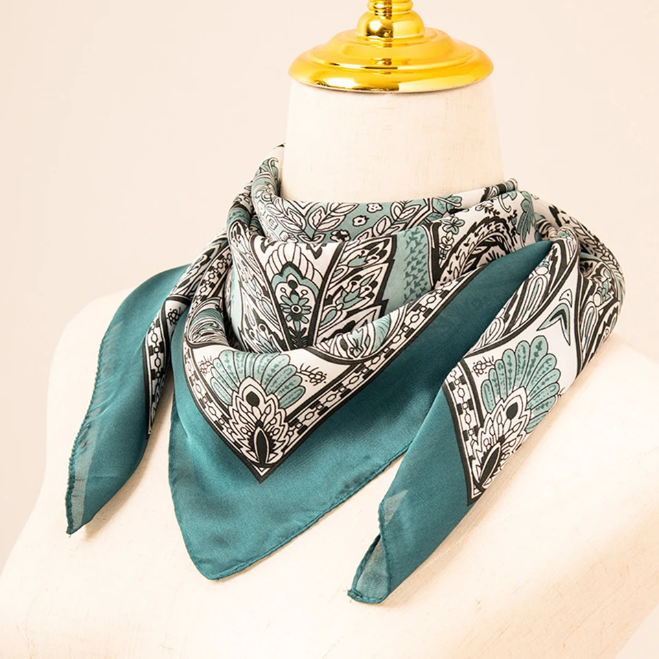 

Модный женский шелковый шарф, шаль, хиджаб 70x70 см