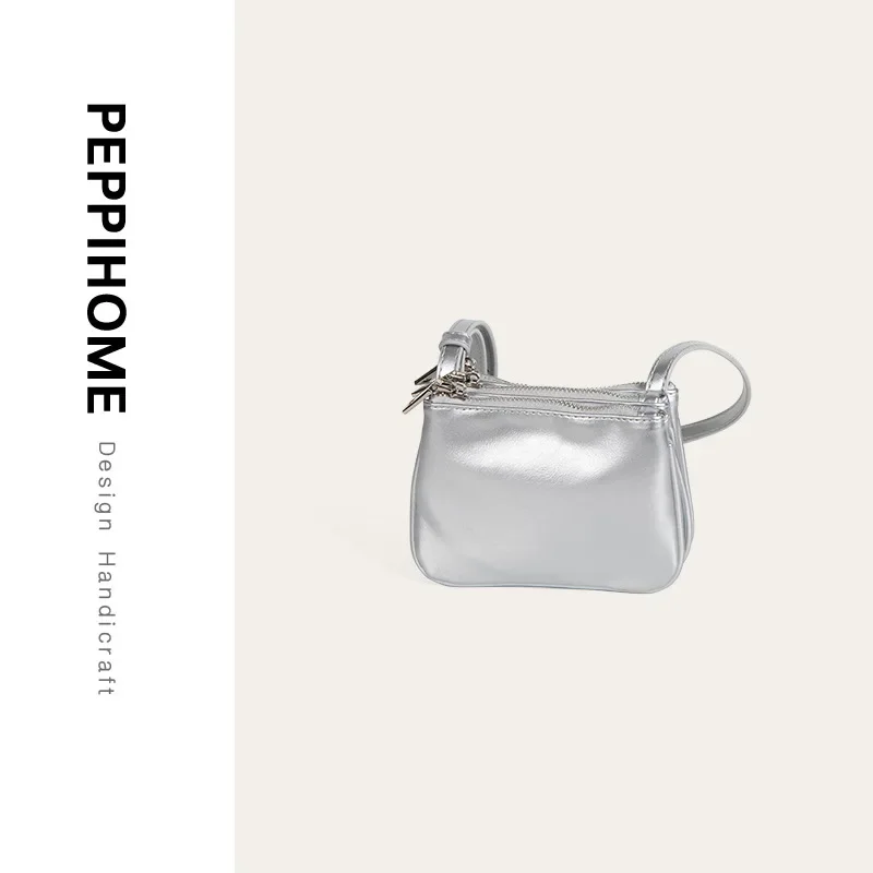 Peppihome Мини-сумка на одно плечо Универсальная мягкая кожаная трехслойная сумка